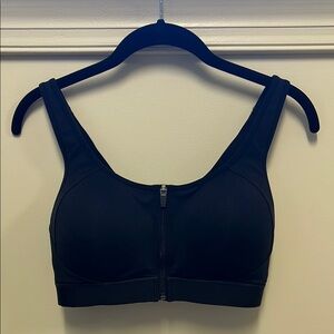Champion Black Front-Zip Sports Bra